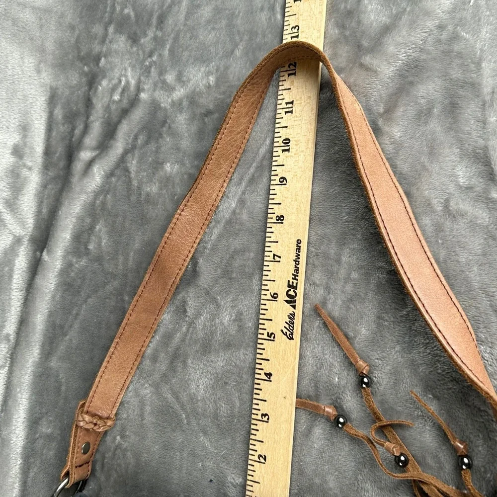 The Sak Ashland Leather Hobo Bag Slate Blue Tan Tassel Shoulder Bag‎ 1000076252